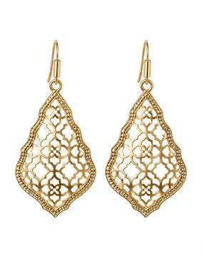 NWT Kendra Scott Addie Gold Filigree Drop Earrings in Gold Filigree Mix